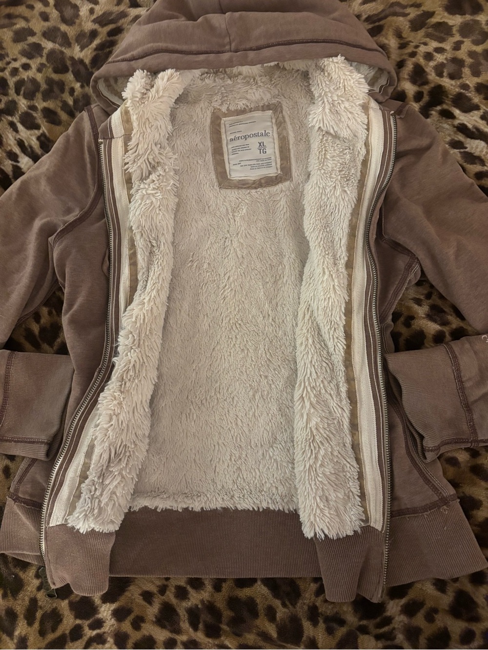 aeropostale Brown Zip Hoodie - Picture 4 of 5